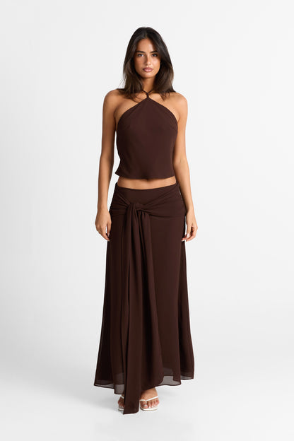 Nova Maxi Skirt Chocolate