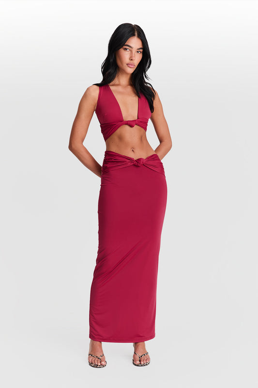 Mila Maxi Skirt Cherry Red