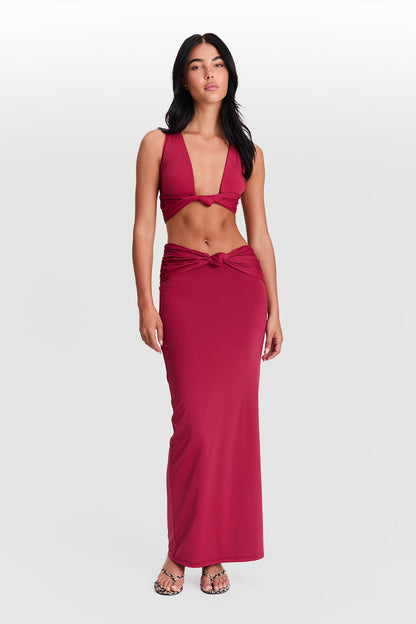 Mila Maxi Skirt Cherry Red