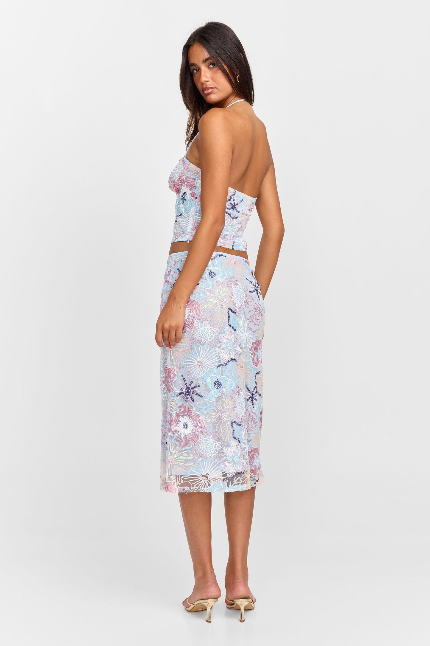 Atlas Midi Skirt Sequin