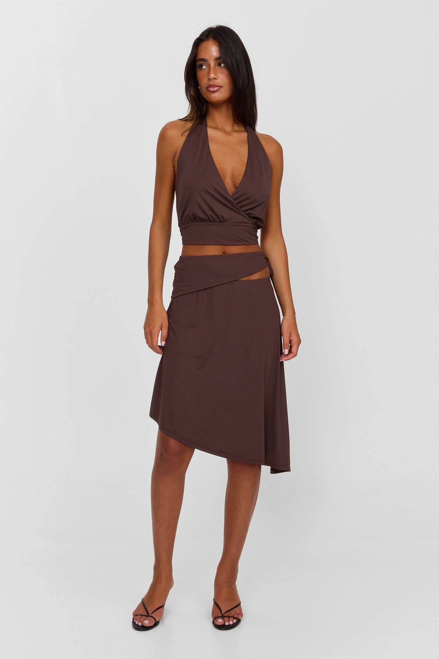 Luna Midi Skirt Brown