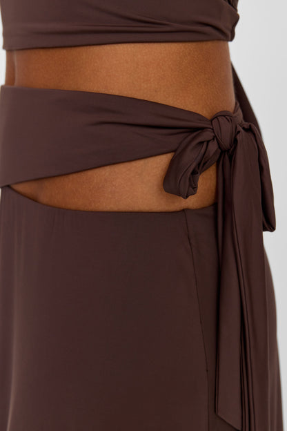 Luna Midi Skirt Brown