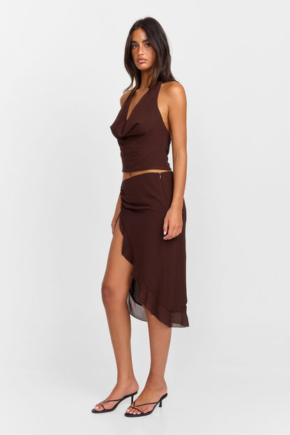 Serene Midi Skirt Brown