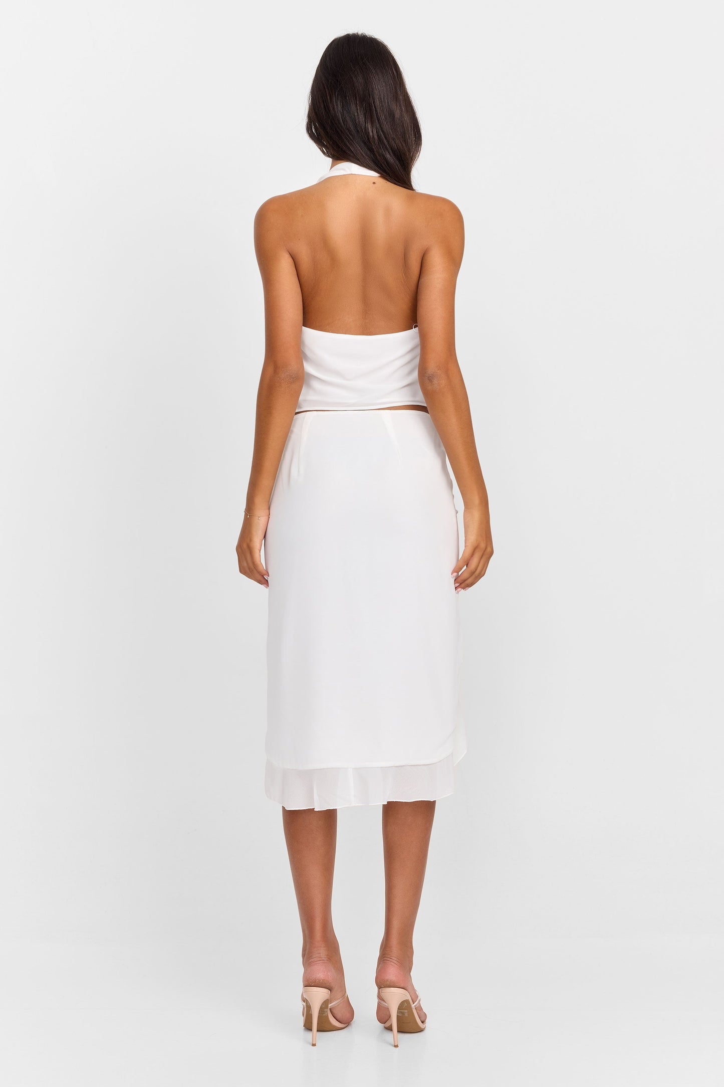 Serene Midi Skirt White