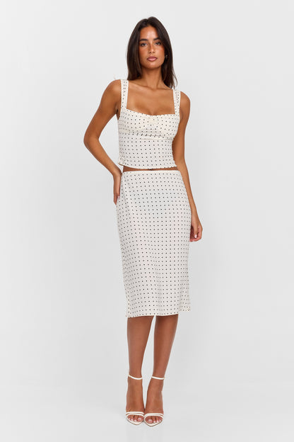Lottie Top White Polkadot