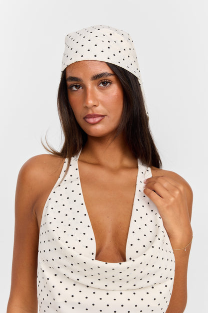 Lottie Bandana White Polkadot
