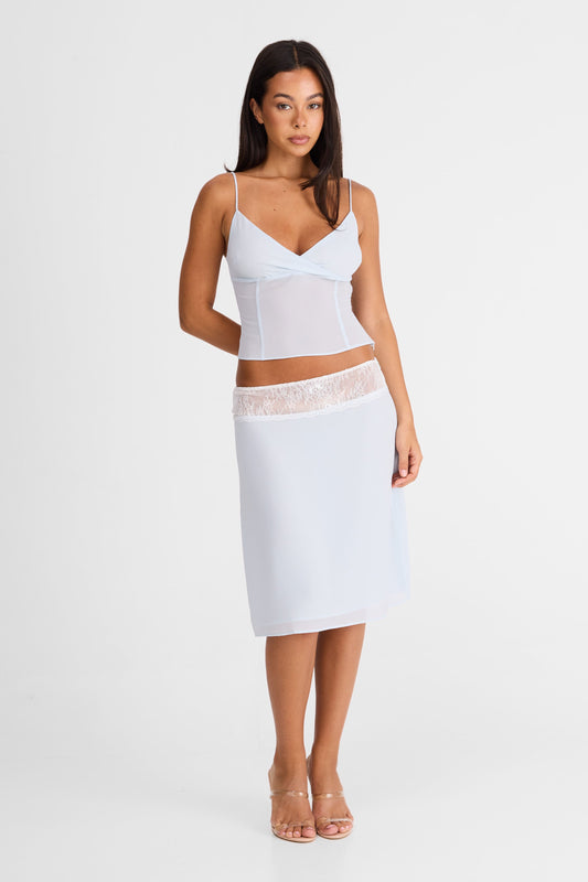 Evangeline Midi Skirt Blue