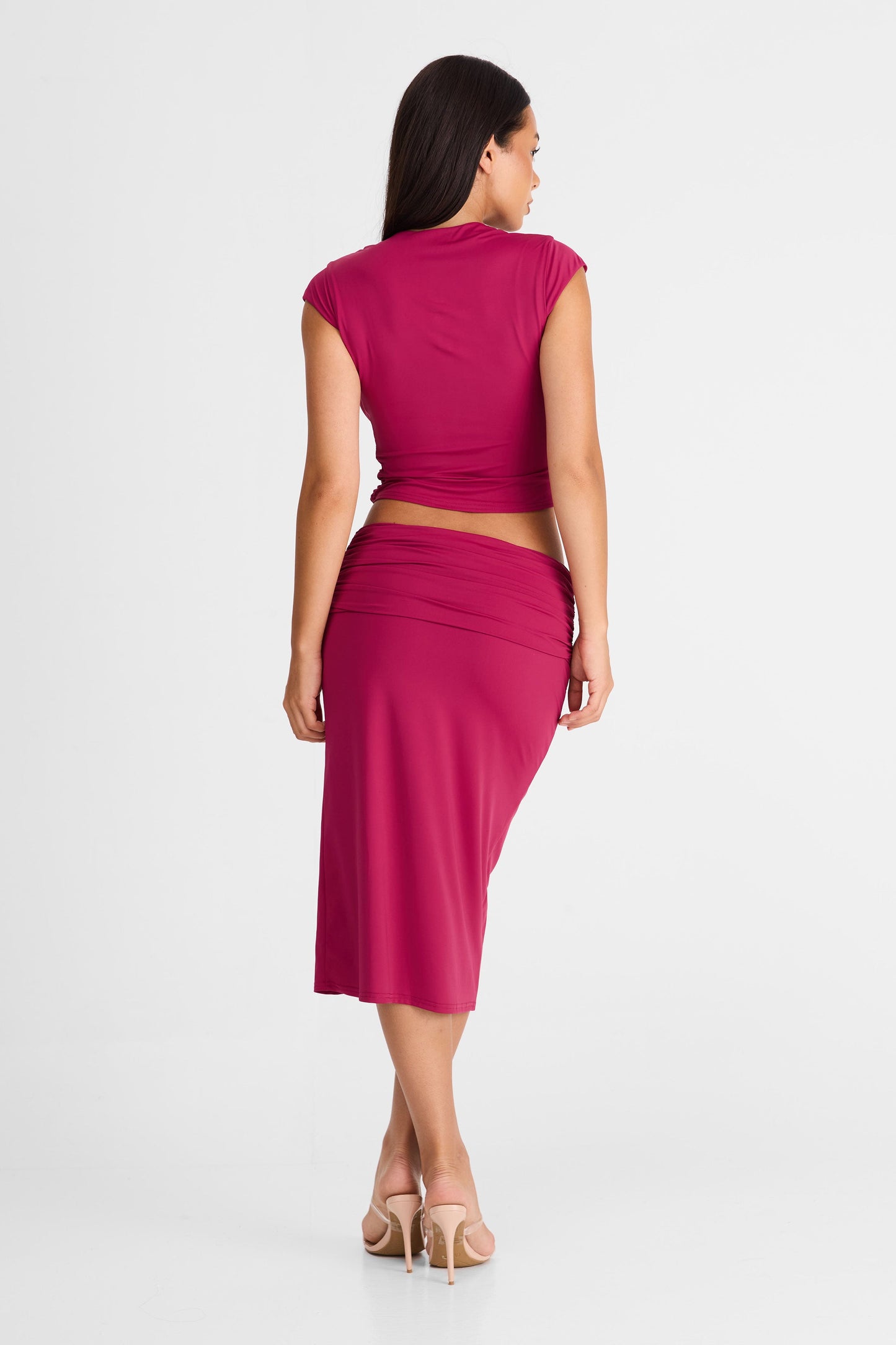 Arielle Midi Skirt Berry