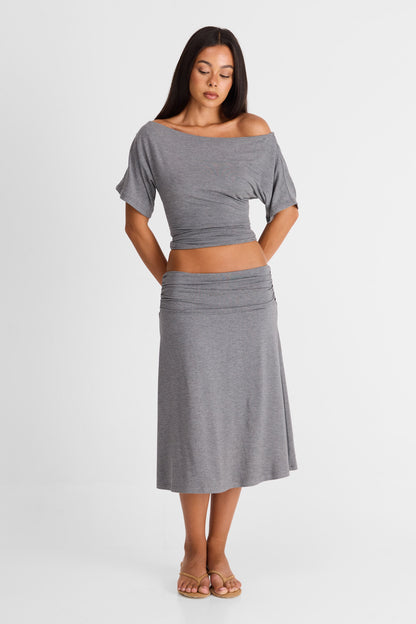 Lorelei Midi Skirt Grey Marle