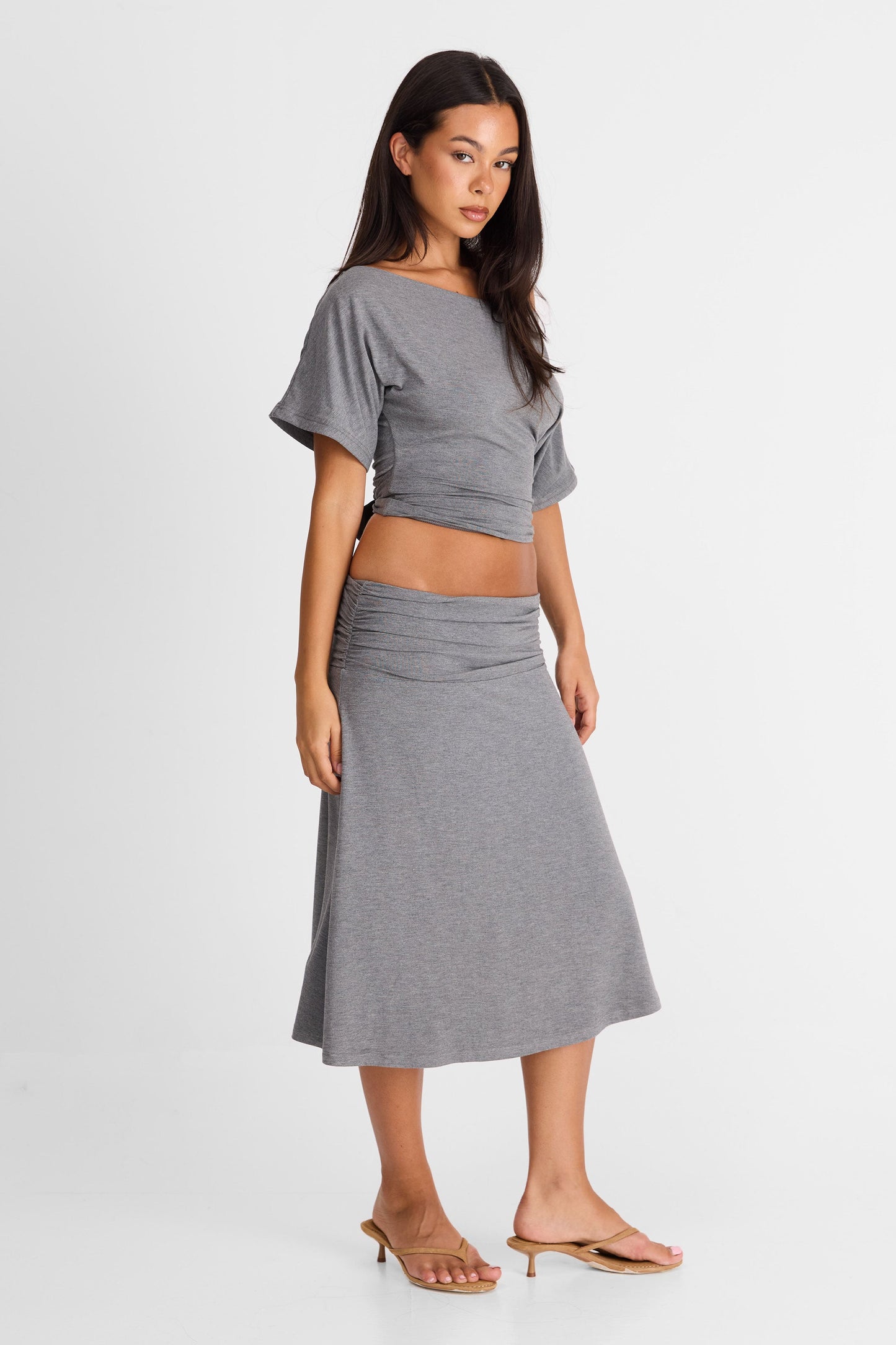 Lorelei Midi Skirt Grey Marle