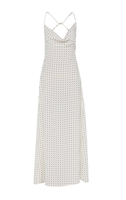 Lottie Maxi Dress White Polkadot