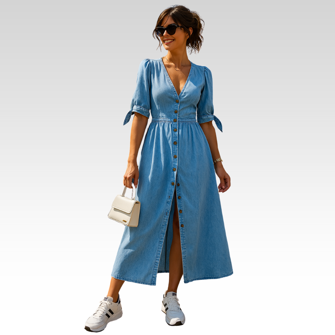 AZOTH - ELIRAIME VESTIDO MAXI DE DENIM