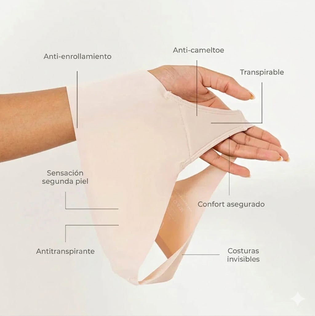 TANGA de talle medio NUDE (Lote de 3)